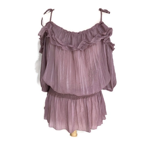 Off Shoulder Mauve Top - Picture 2 of 5
